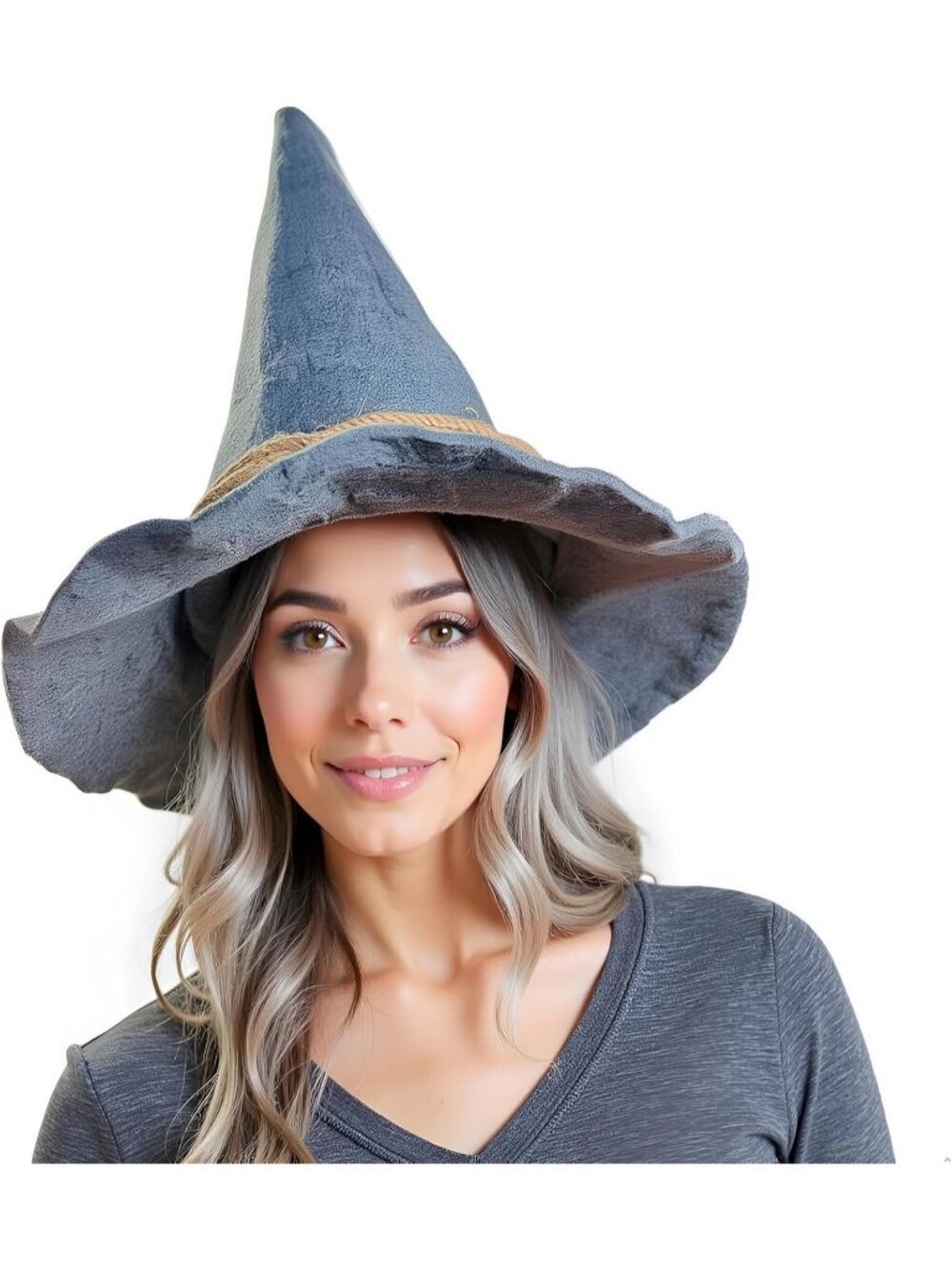 Halloween Grey Wizard Witch Adults Hats Oktoberfest Halloween Costume Accessory - Picture 3 of 7